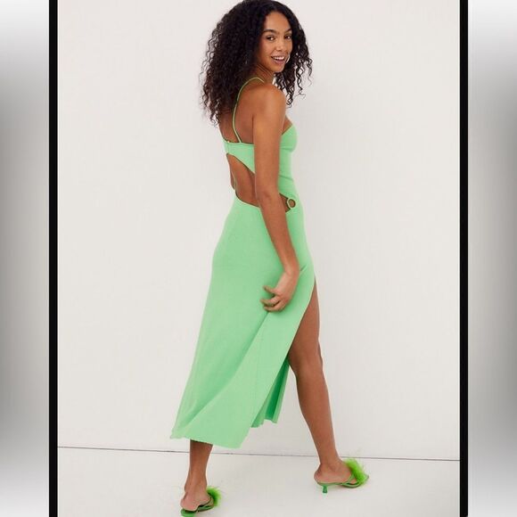 For Love And Lemons Keisha Maxi Dress -Green New Medium - Picture 3 of 16